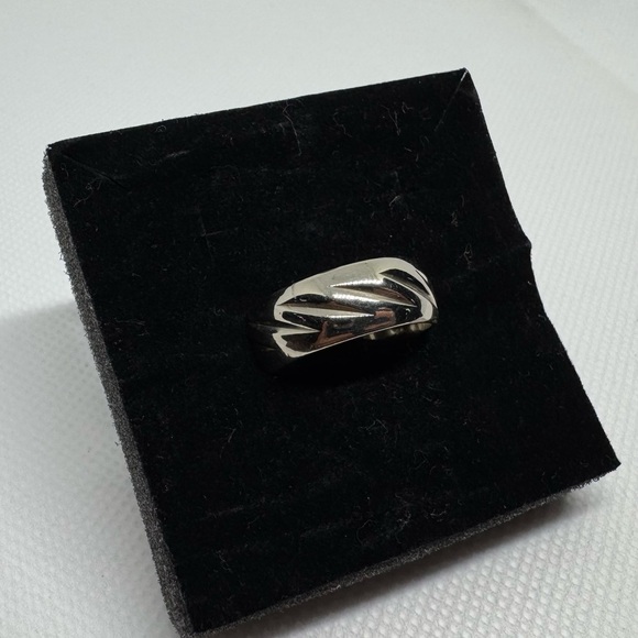 Mens Vintage Estate 14K White Gold Wed Lok Wedding Band Ring 8g Size 9